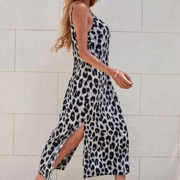 Boho leopard print side slit cami dress - Picture 11 of 16